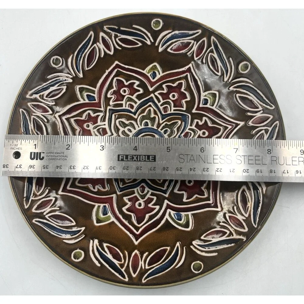 Set of 2 Pier 1 Global Medallion Salad Plates 8.5